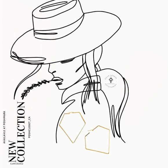 Large Pentagon Sharpe Earring - Picture 2 of 2